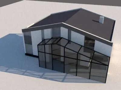 House modern on beach 3D model
