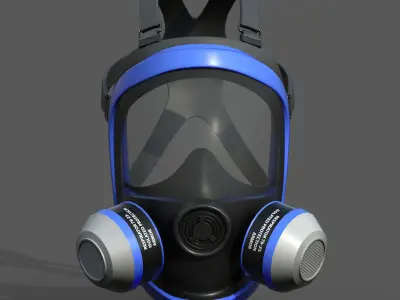 Gas mask helmet 3d model protection safety futuristic  Low-poly 3D model