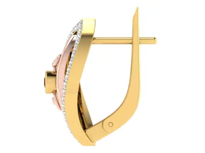 Light Weight Yellow Gold Diamond Earring EZ BI-56 3D print model