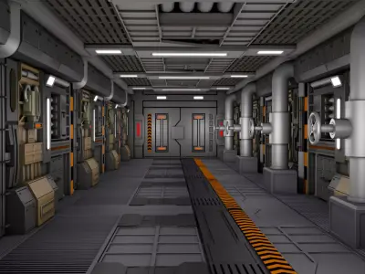 Sci Fi Interior Industrial 3D model