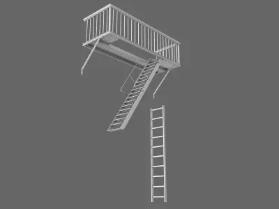 Urban Balcony 3D model