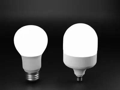 Two types of Led Bulbs  3D model