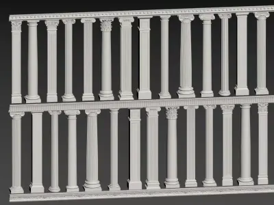 European-style plaster column 3D model