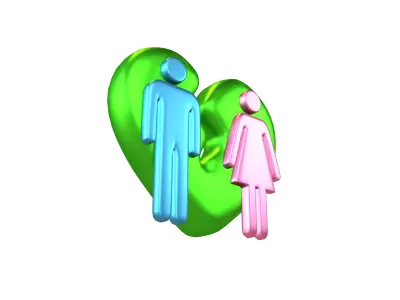 Divorce Symbol v1 014 Low-poly 3D model