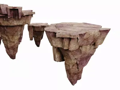 Stylized Floating Rock Islands - Game-Ready Modular Cliffs 3D model