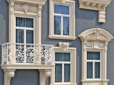 Windows in the style of modern classics 6 3D model 3D model