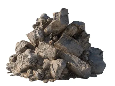 dirt rock pile  Low-poly 3D model
