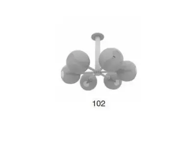 Lamp Model light fixture with four balls hanging from it 3D model