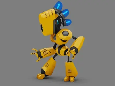 Toy Robot rigged character 3D model