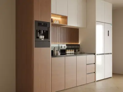 Refrigerator and sideboard 3D model purchase