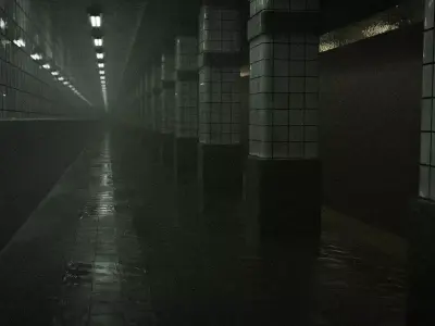 Subway Station Modular Scene for Cinematic Rendering 3D model
