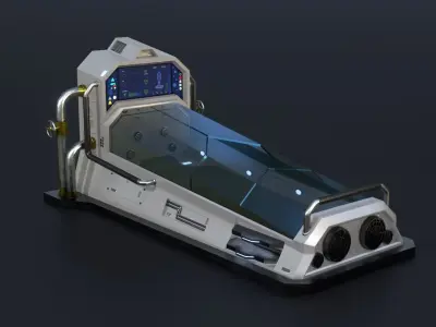 Sci-Fi Cryopod - Capsule Low-poly 3D model