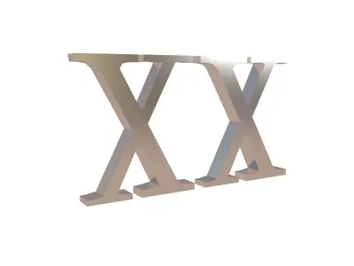 Roman Numerals 20 v1 003 Low-poly 3D model