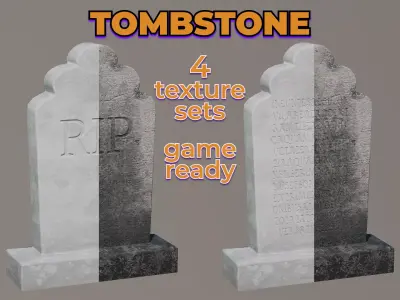 Old Dirty Cemetery Tombstone graveyard RIP Low-poly 3D model