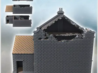 Tiled-roof house with bay window on the ground floor and a large 3D print model order