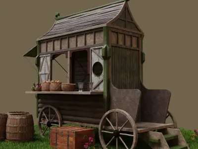 Medieval Market 3D model buy