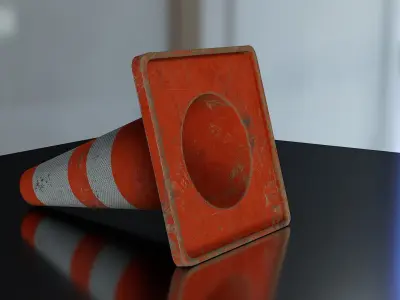 Traffic cone Low-poly 3D model 28