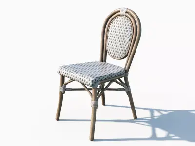 Wicker Bistro Chair Low-poly 3D model