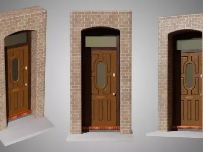 Suburban House Doors 02 Free low-poly 3D model