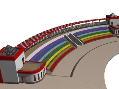 Semicircular amphitheater 3D model