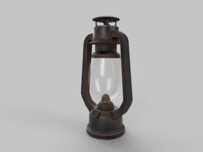 Lantern old fashioned Low-poly 3D model
