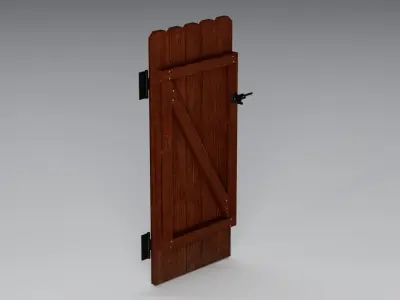 Fence Door Low-poly 3D model