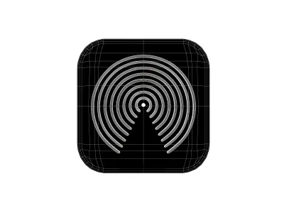 IOS AirDrop Icon v1 003 Low-poly 3D model