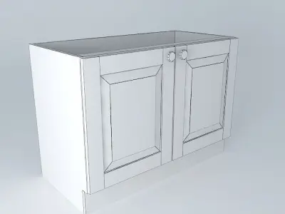 Cabinet wooden with two doors Free 3D model