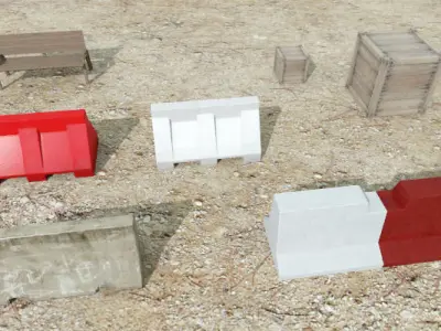 FPS Cover Pack Low-poly 3D model