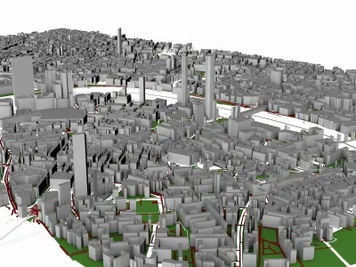 London city of Low-poly 3D model