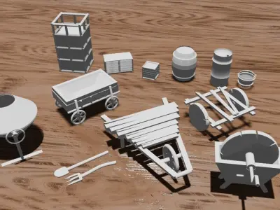 Village Elements  Free 3D model