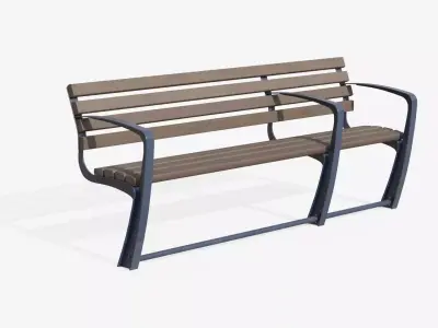 Outdoor Bench Low-poly 3D model