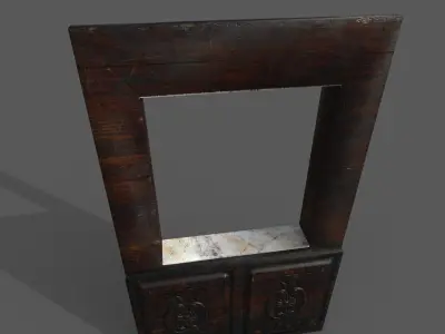 Old Wood Windows Low-poly 3D model purchase