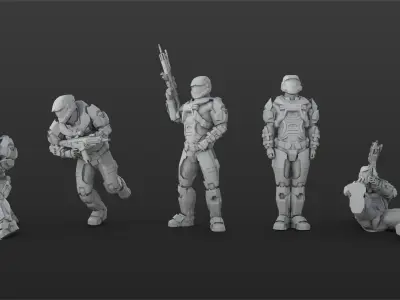 Halo Spartan IV Figure Set 01 3D print model