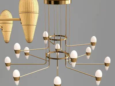 FRIOL COLLECTION chandelier in gold 3D model