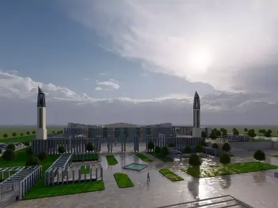 contemporary mosque 3D print model