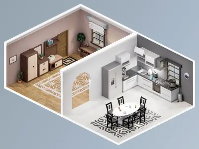 Room 26 Low-poly 3D model