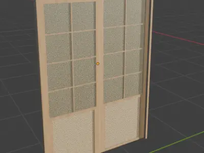 Ming-Style Double Panel Door 3D Model Free 3D model