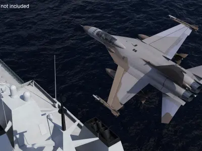 Combat Interceptor Fighter Jet Rigged for Maya 3D model