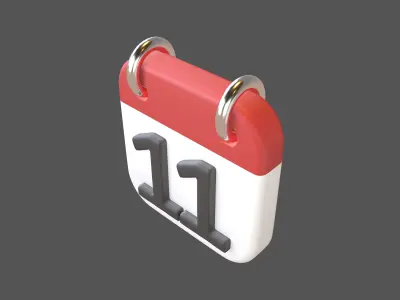 Calendar Icon 11 v1 001 Low-poly 3D model