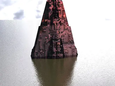 Sci-Fi City  Pyramid Submerged 3D model