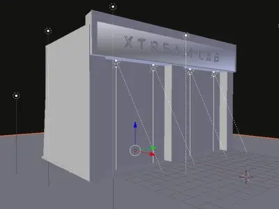 Store xtream lab at night 3D model