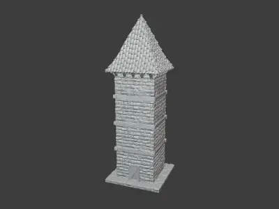 Stylized Medieval Tower 3D print model