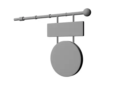 Bar Sign Low-poly 3D model