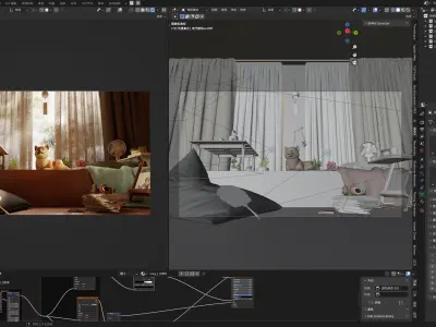This is a dog living room 3D model