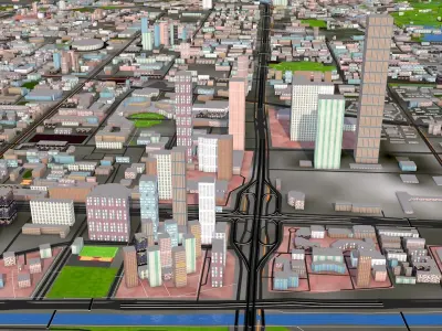 Beijing City  Low-poly 3D model