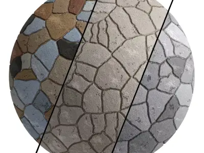 Ston Wall Material 5- By 3 color Pbr By Sbsar 4k Texture