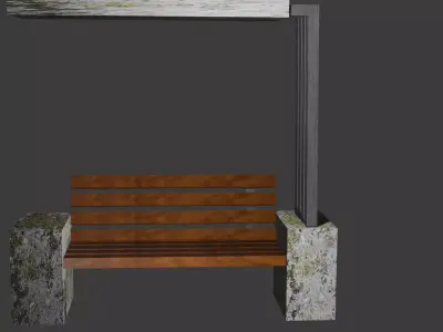 Modern park bench 3D model