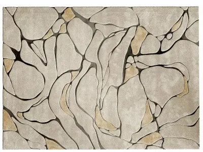 Nina Takesh Aude Teal and Ivory Rug 3D model