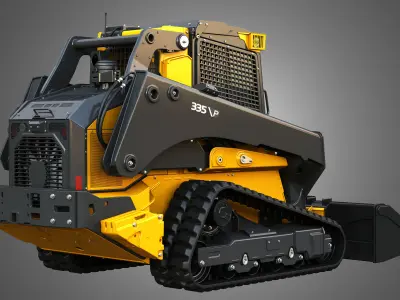 335 P-Tier Compact Track Loader with Forestry Package - Bucket 3D model